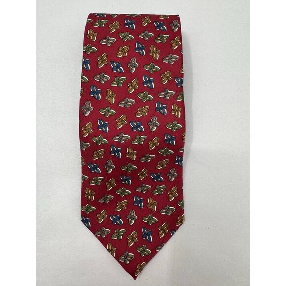Christian Dior‎ Monsieur Red Men's Tie with Colorful Abstract Pattern - Picture 2 of 3